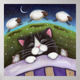 Oveja Sueña Fantasía Arte Gato Imprimir
