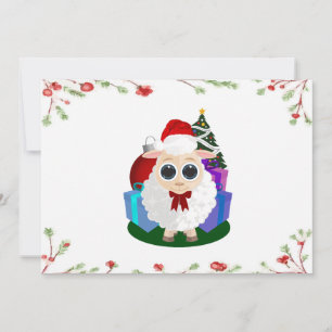 Ovejas de Navidad Lindas con Borde de Muérdago Fes
