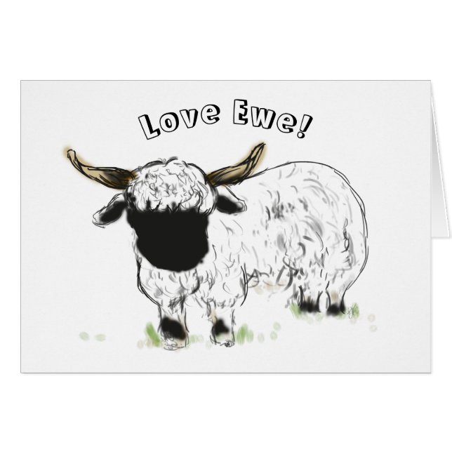 ¡Ovejas del blacknose de Valais - oveja del amor! (Anverso (Horizontal))