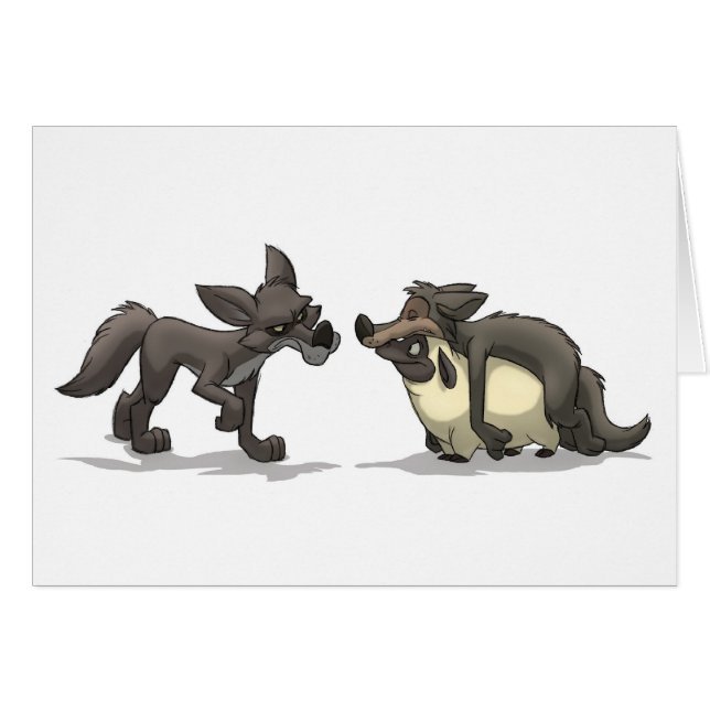 "Ovejas en tarjeta de la ropa del lobo" (espacio (Anverso (Horizontal))