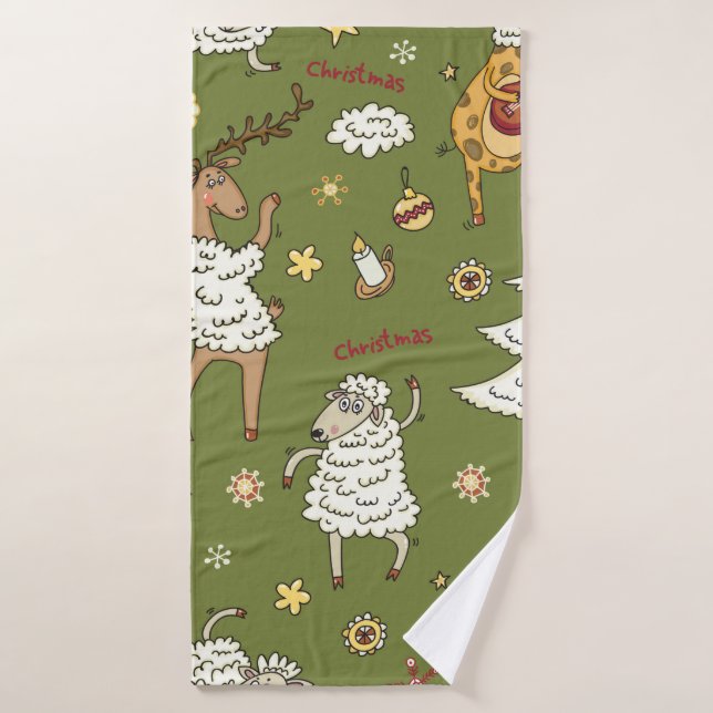 ovejas navideñas de origen animal (Toalla de baño)