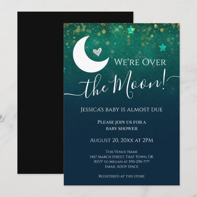 Over the Moon Baby Shower (Anverso / Reverso)