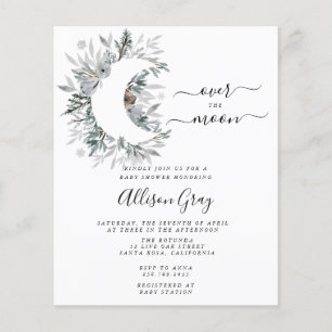 Over the Moon Baby Shower   Folleto presupuestario