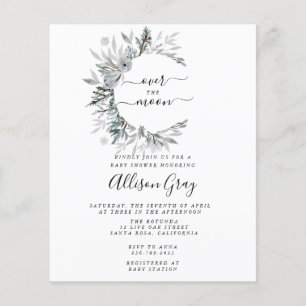 Over the Moon Baby Shower Folleto presupuestario