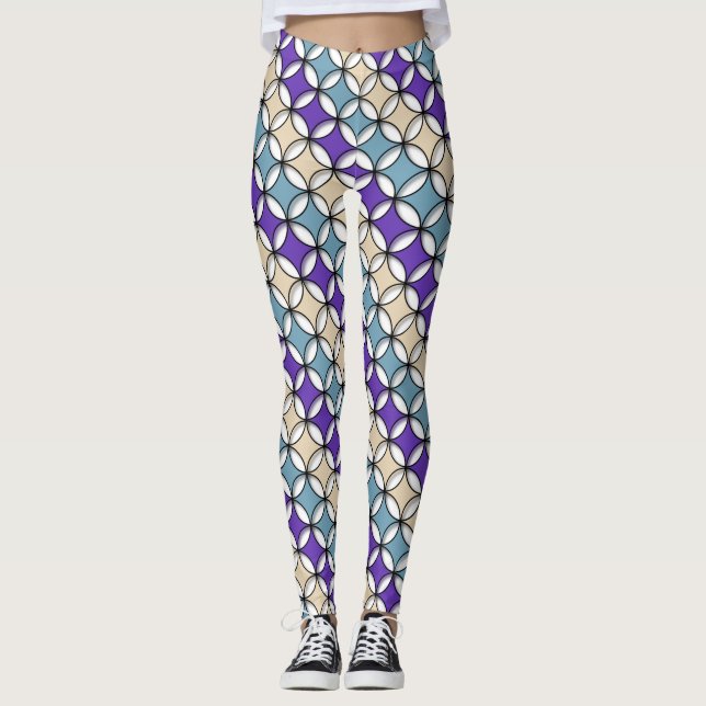 Overlapping Pastel Toned Circles Leggings (Anverso)