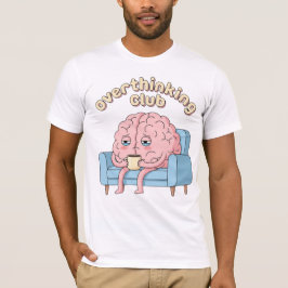 Overthinking Club – Camiseta divertida de cerebro