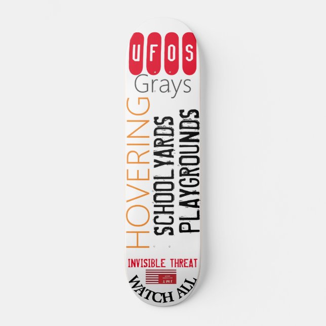 OVNI PLANEA GRISES Skateboard (Anverso)
