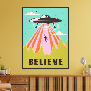OVNI Secuestro de extranjeros retro arte pop mod