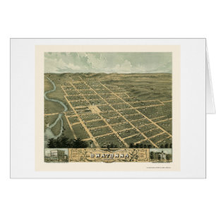 Owatonna, mapa panorámico del manganeso - 1870