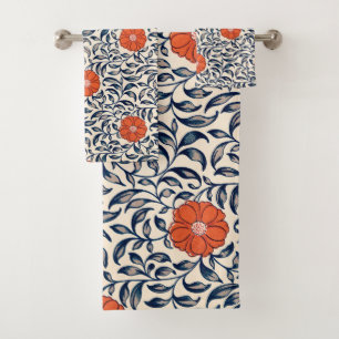 Owen Jones Red Naranja Black Floral Pattern Vintag