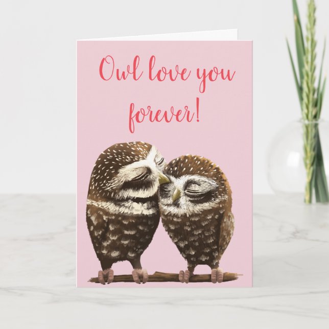 Owl Ama Por Siempre Tarjeta De Saludo Día de San V (Anverso)