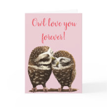 Owl Ama Por Siempre Tarjeta De Saludo Día de San V