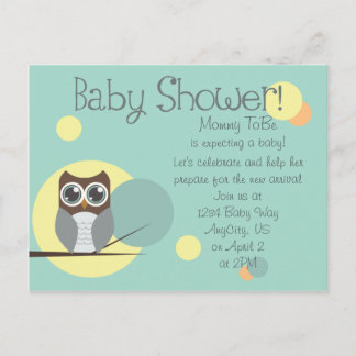 Owl Baby Shower - Invitaciones para postales de ni