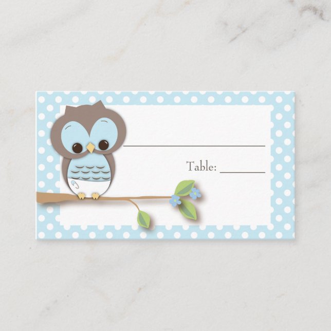 Owl Baby Tarjeta de asiento | Azul (Anverso)