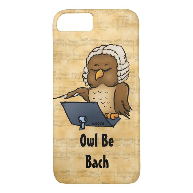 Owl Be Bach Funny iPhone 7 Funda (Reverso)
