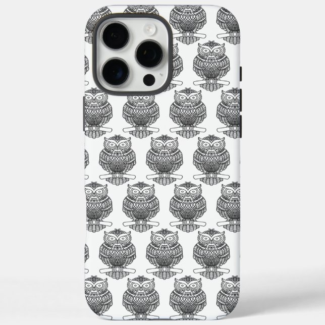 Owl (blanco) - Funda para iPhone (16 Pro Max) (Reverso)