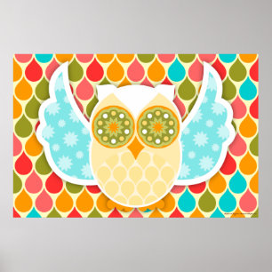 Owl Boheme Poster de Arte de Lechuza Blanca