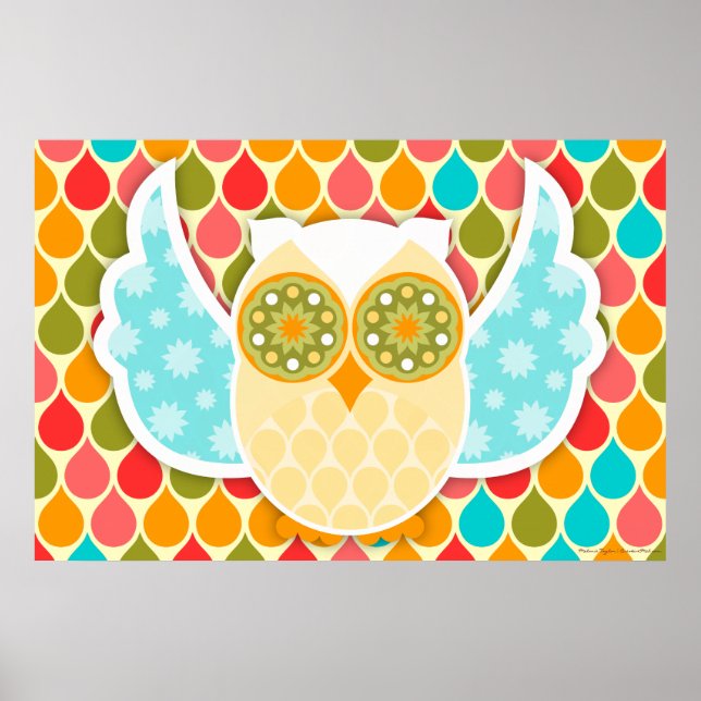 Owl Boheme Poster de Arte de Lechuza Blanca (Frente)