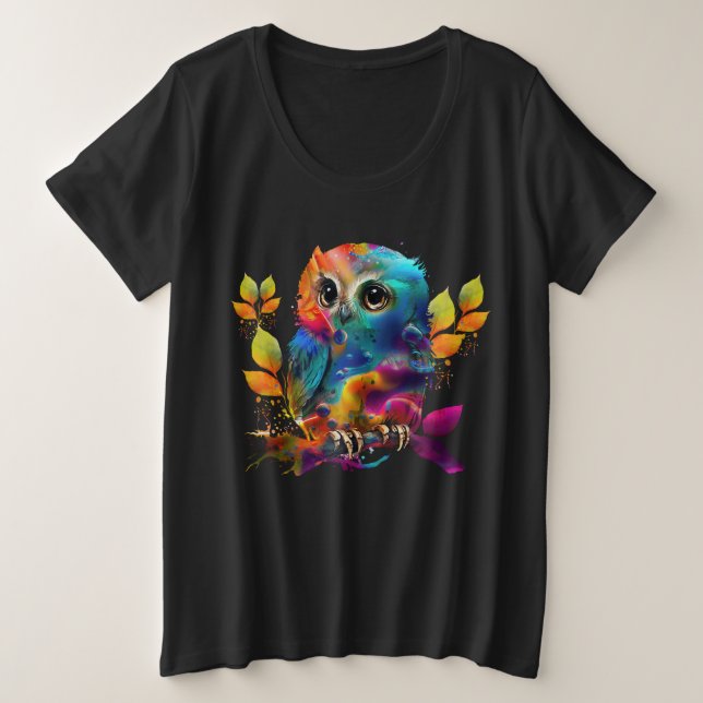 OWL COLORIDO ABSTRACTO Camiseta (Anverso del diseño)