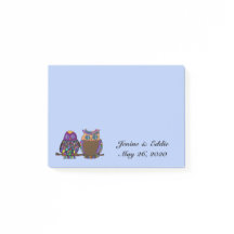 Owl Couple Wedding Favor de publicar notas