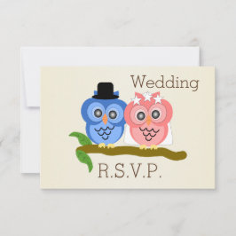 Owl Design Champagne Boda Colorida RSVP