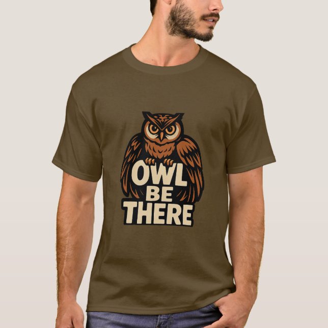 Owl Esté Ahí | Búho elegante negrita camiseta (Anverso)