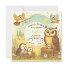 Owl Hoots Invitación a Baby Shower