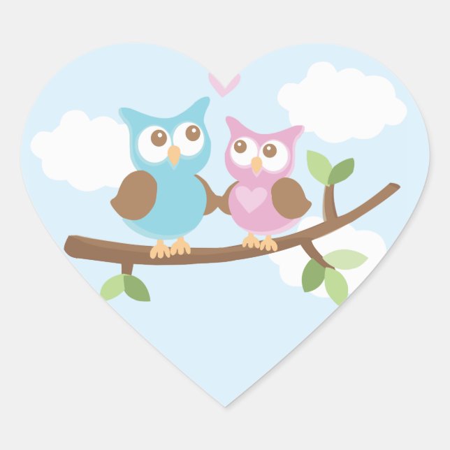 Owl Love Pegatinas (Anverso)