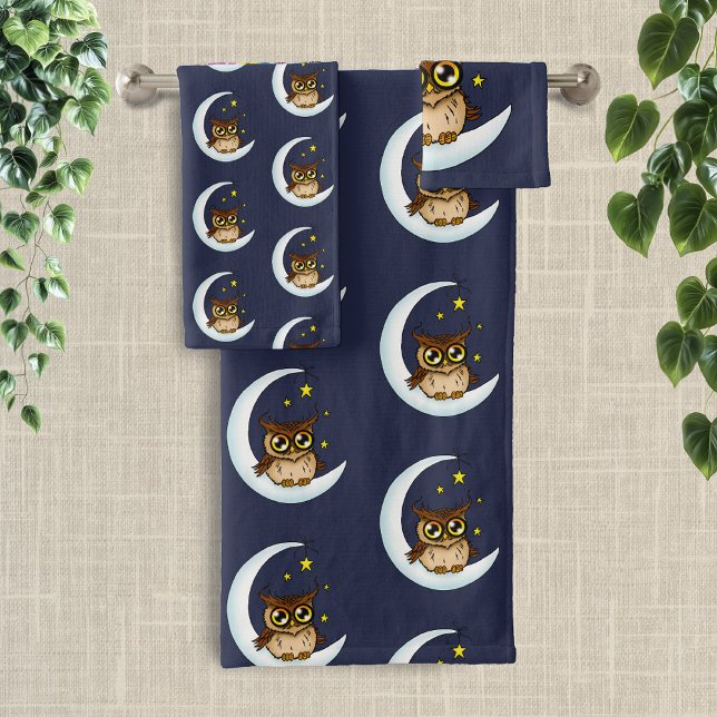 Owl Moon Blue Cute Stars (Subido por el creador)