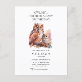 Owl My... Invitación a Baby Shower de corte