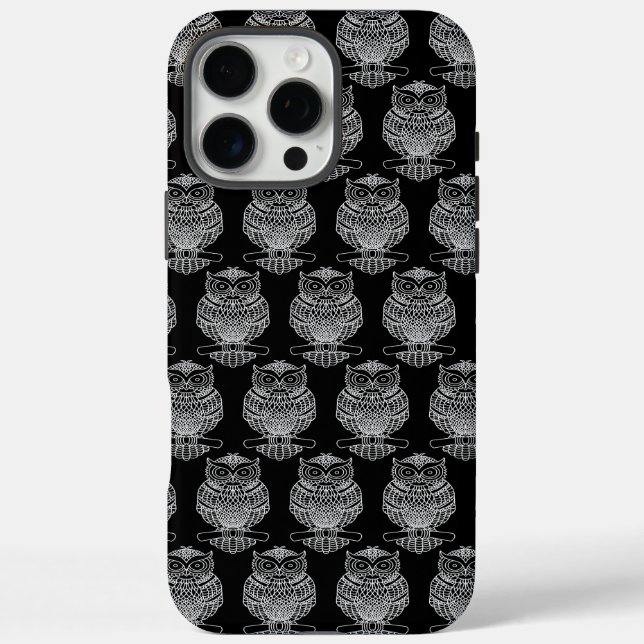 Owl (negro) - Funda para iPhone (16 Pro Max) (Reverso)