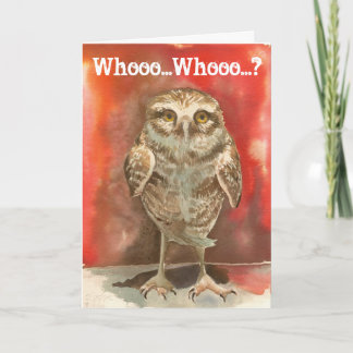 Owl tarjeta de felicitación 'Pensando en ti'