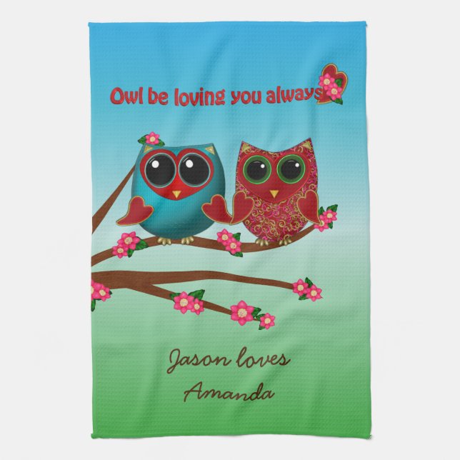 Owl te ama toalla de mano (Vertical)