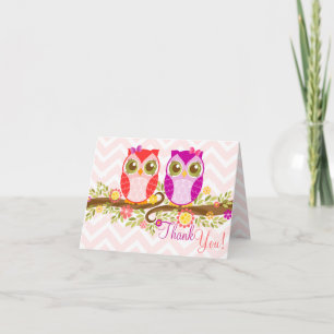 Owl Twin Chicas - Tarjeta de agradecimiento Person