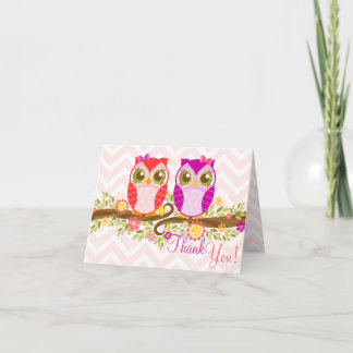 Owl Twin Chicas - Tarjeta de agradecimiento Person