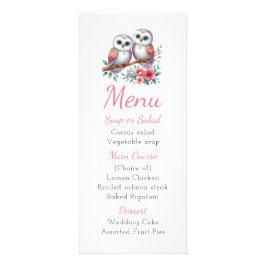 Owl Woodland Boho Rustic Country Wedding Menu