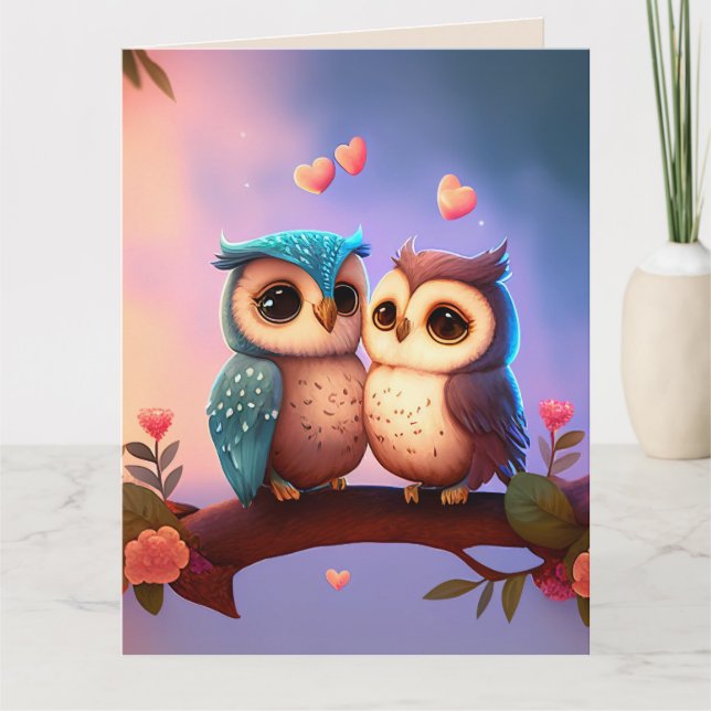 OWLS - TE AMO - TARJETA ROMÁNTICA DE VERGÜENZA (Anverso)