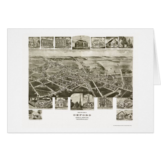 Oxford, mapa panorámico del PA - 1907 (Anverso (Horizontal))
