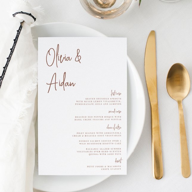 Oxido | Moderno menú Boda manuscrito de guiones (Subido por el creador)