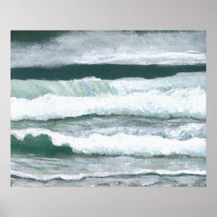 Oyendo al Poster de arte Ocean Seashore Crash