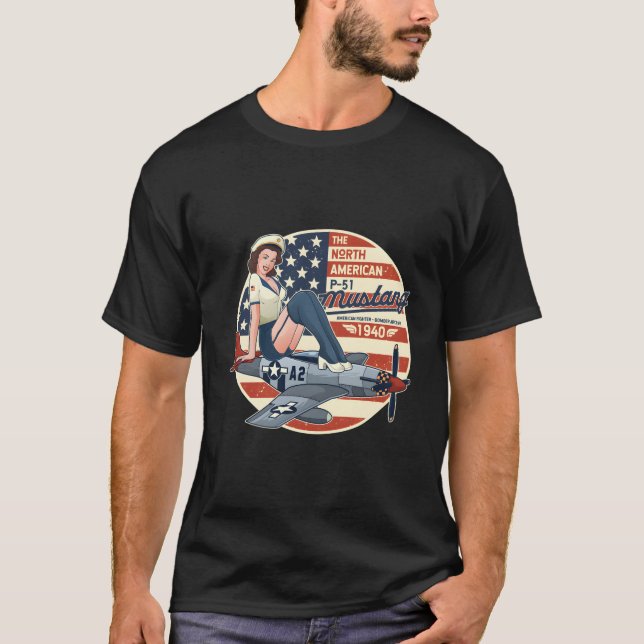 P51 Camisetas De Avión De Mustang T Shirt Para Hom (Anverso)