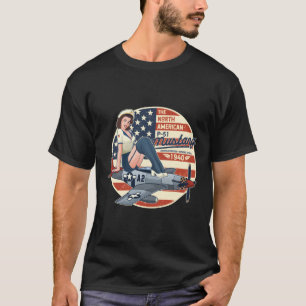 P51 Camisetas De Avión De Mustang T Shirt Para Hom