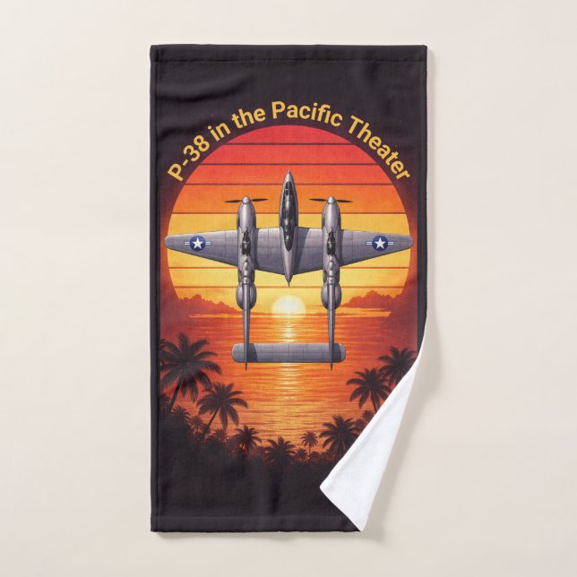 P-38 Lightning en el Pacífico (Toalla de mano)