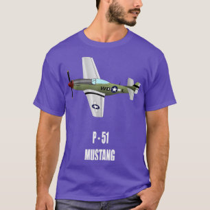 P-51 CAMISETA DE AVIÓN MILITAR DE LA SEGUNDA GUERR