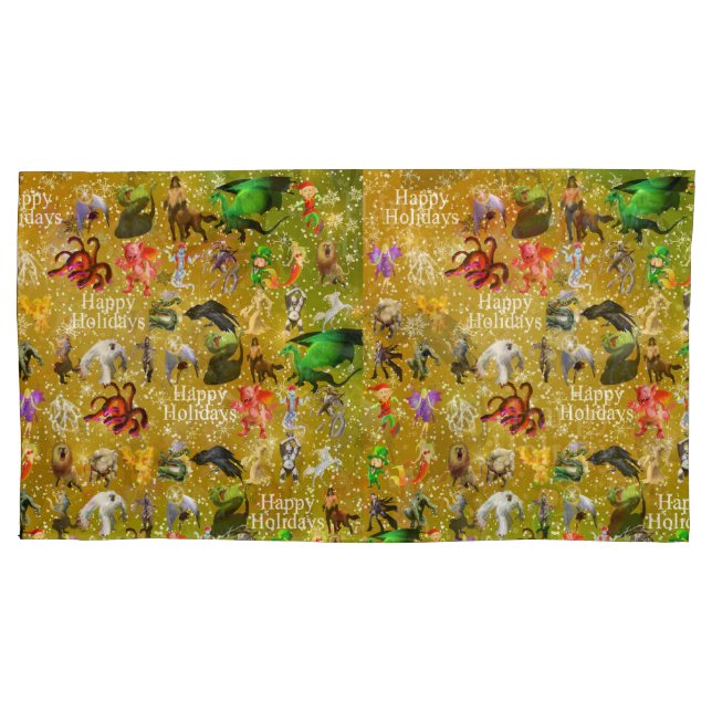 P es para Navidades Fénix Funda Pillow (Oro) (Anverso)