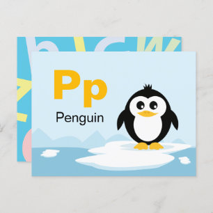 P es para Penguin - Tarjeta Flash Alphabet
