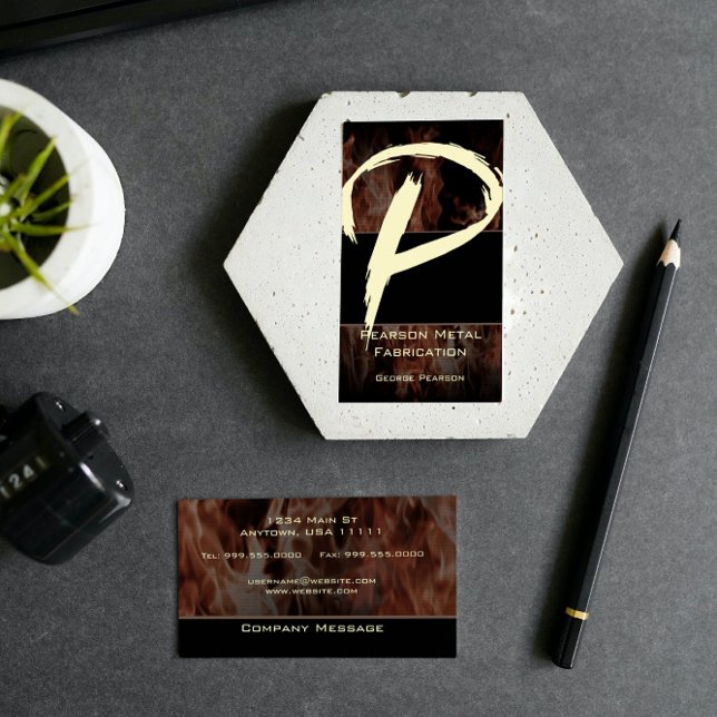 P Flame Monograma tarjeta de visita (P Flame Monogram Business Card)