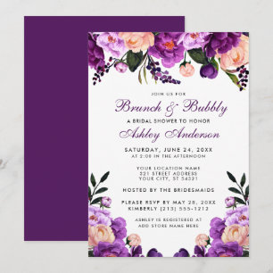P Invitación a Brunch Morple Bridal Shower Brunch