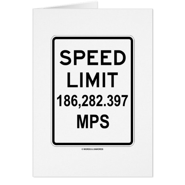P.M. del límite de velocidad 186.282,397 (Frente)