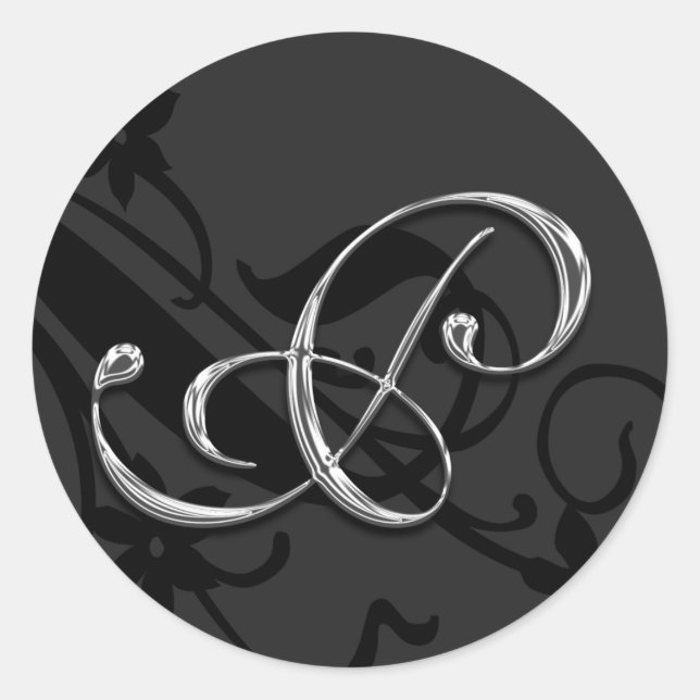 P Monograma Boda Sello para sobres Pegatina (Anverso)